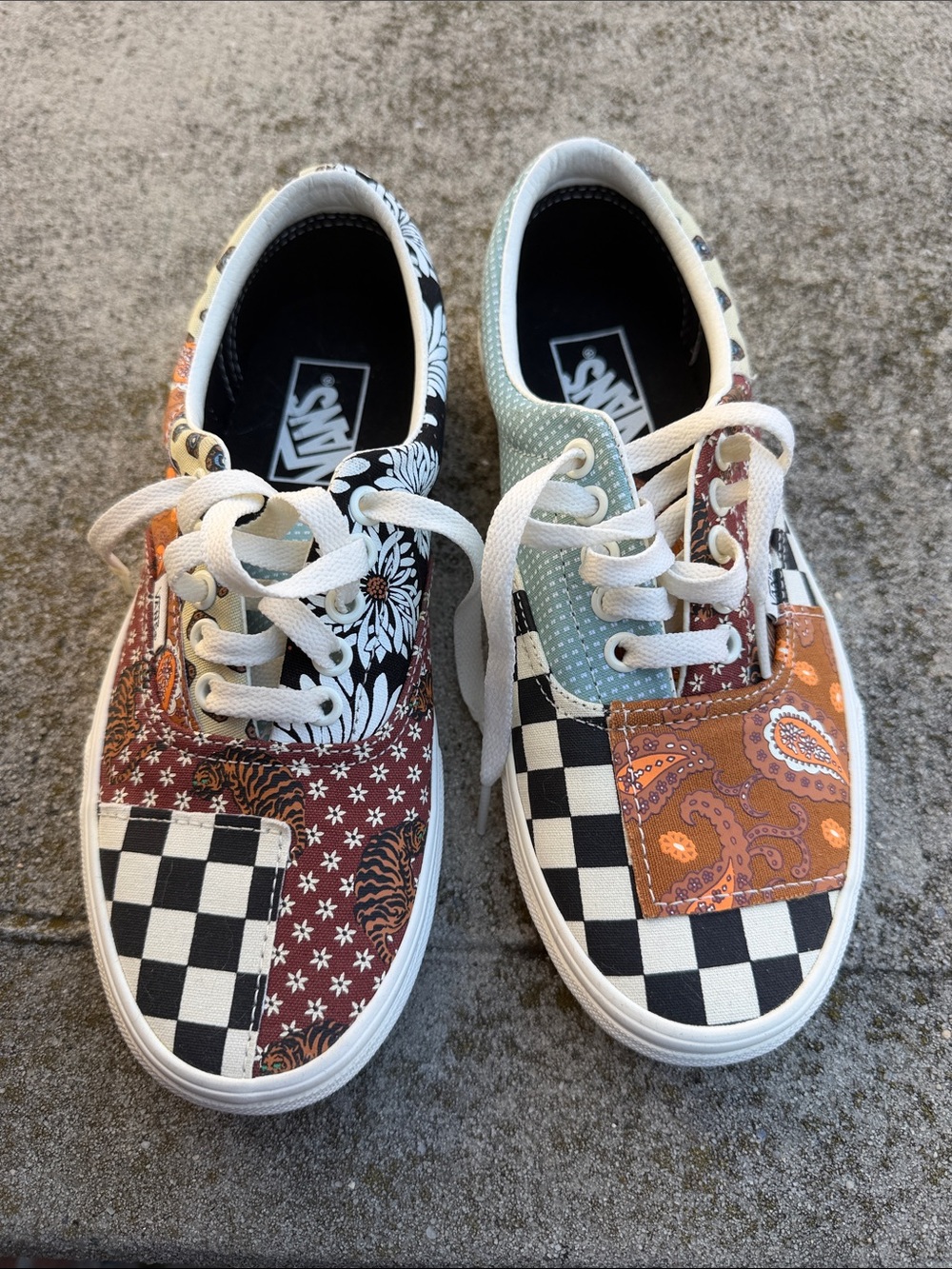 NWOT Patchwork Print Van Sneakers